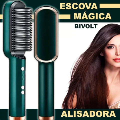 Escova Alisadora Brush Hair - Cabelos Lisos na hora